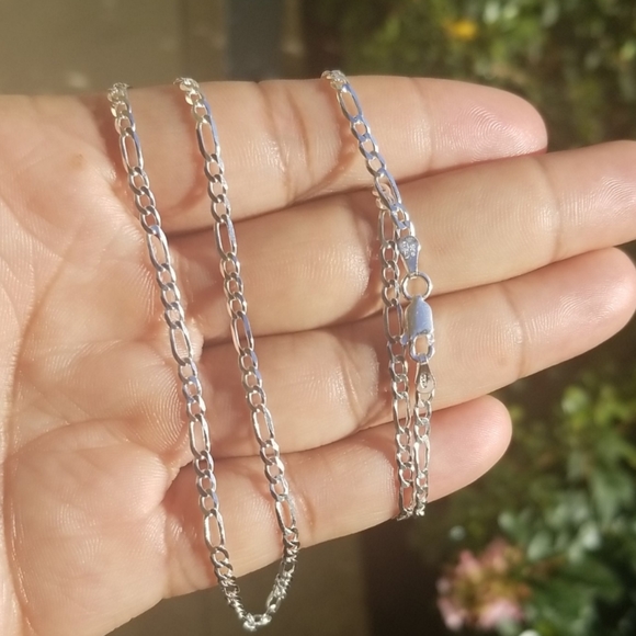 Other - Sterling Silver 925 Super Flat Figaro Chain 3mm Other - Sterling Silver 925 Super Flat Figaro Chain 3mm